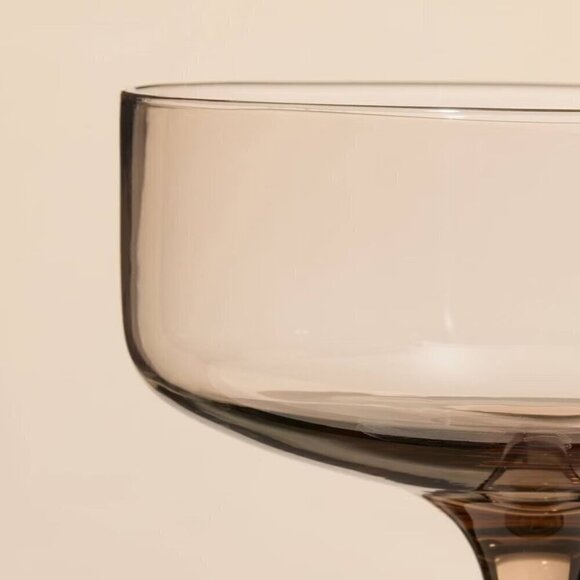 9.8oz Tinted Glass Coupe Drinkware Lt Brown Set - Hearth & Hand Magnolia 2024 - Picture 3 of 6